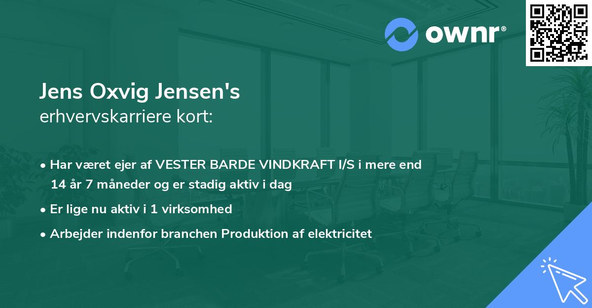 Jens Oxvig Jensen's erhvervskarriere kort