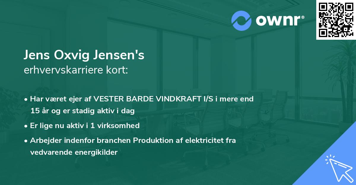 Jens Oxvig Jensen's erhvervskarriere kort