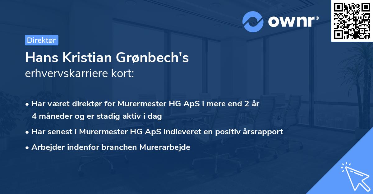 Hans Kristian Grønbech's erhvervskarriere kort
