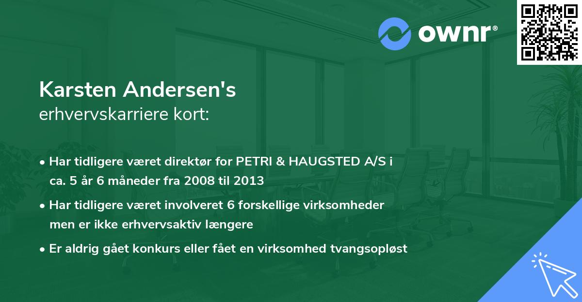 Karsten Andersen's erhvervskarriere kort