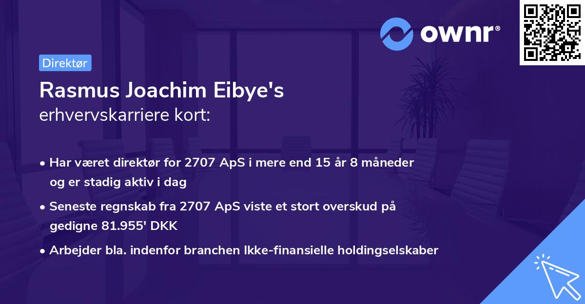 Rasmus Joachim Eibye's erhvervskarriere kort