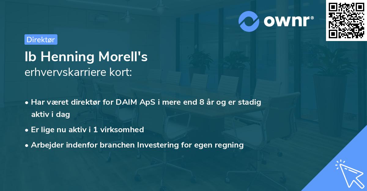 Ib Henning Morell's erhvervskarriere kort
