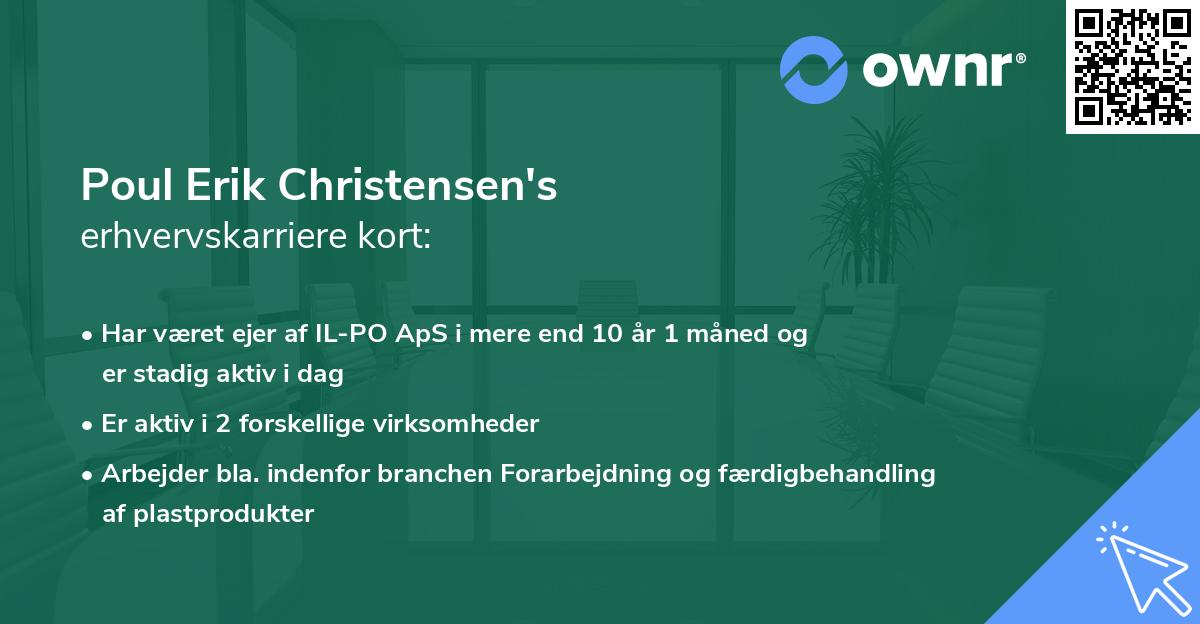Poul Erik Christensen's erhvervskarriere kort