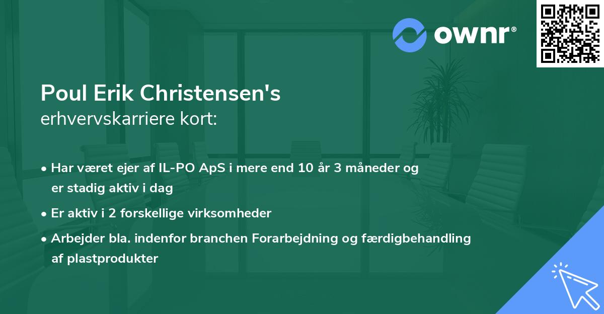 Poul Erik Christensen's erhvervskarriere kort