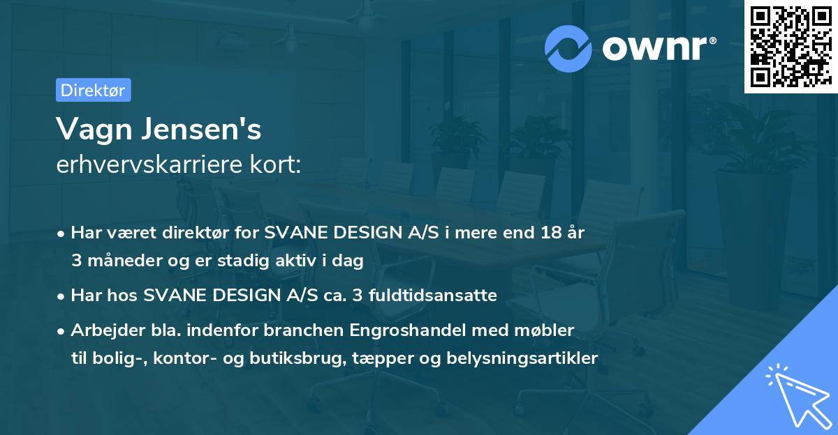 Vagn Jensen's erhvervskarriere kort