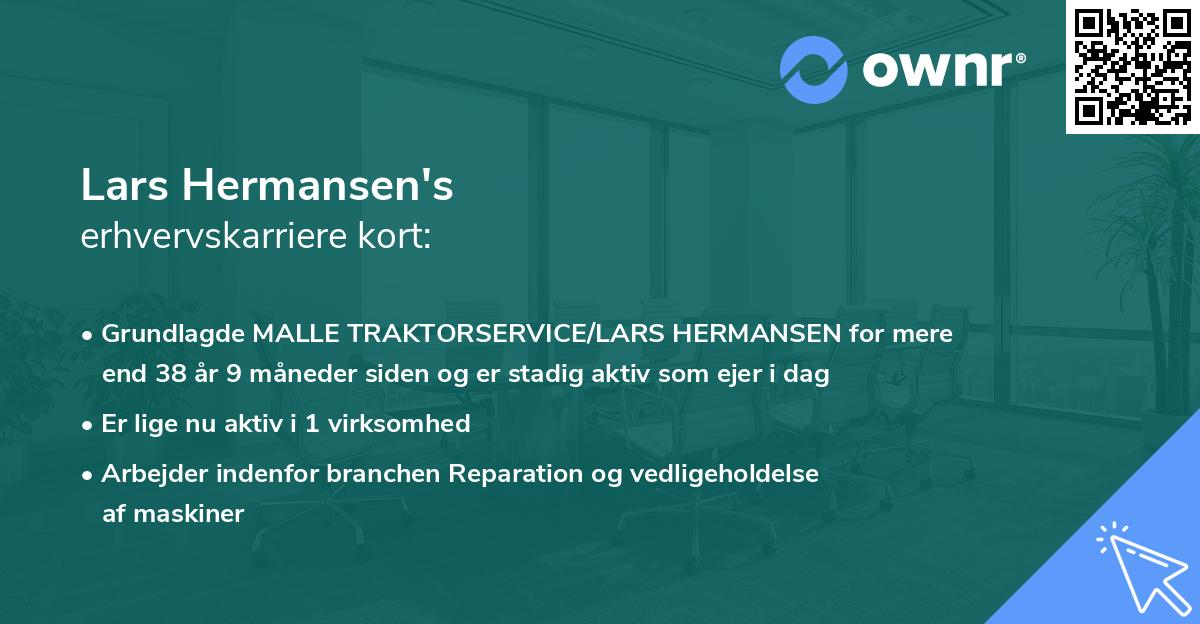 Lars Hermansen's erhvervskarriere kort