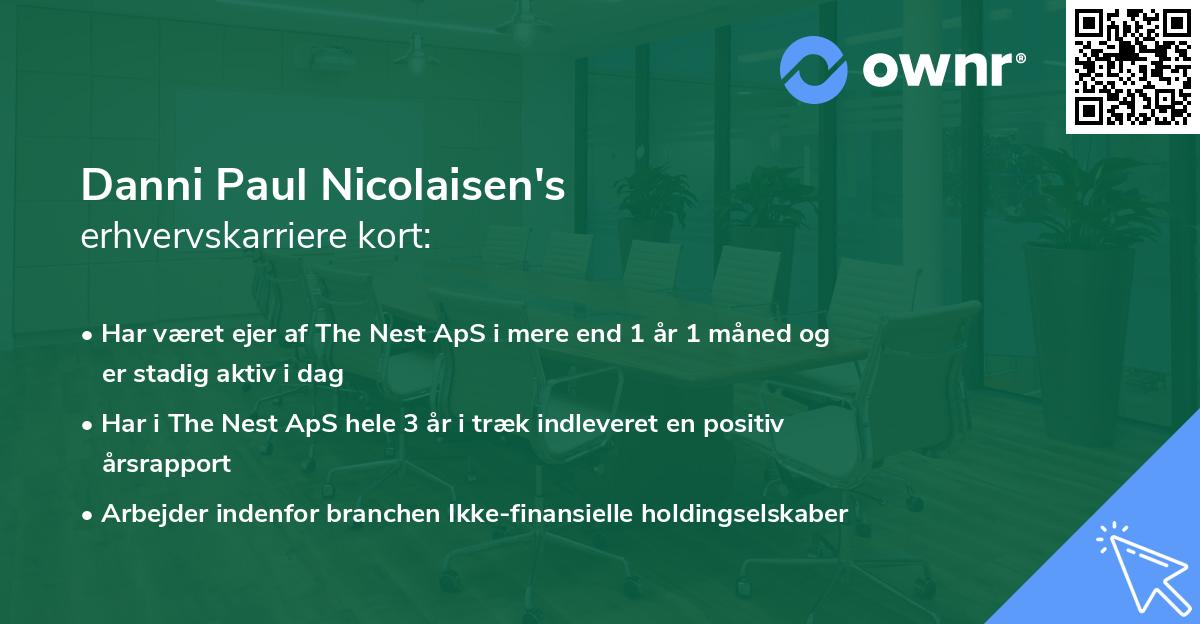 Danni Paul Nicolaisen's erhvervskarriere kort