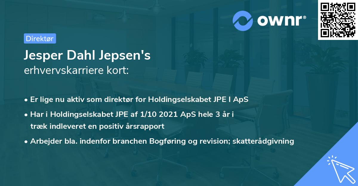 Jesper Dahl Jepsen's erhvervskarriere kort