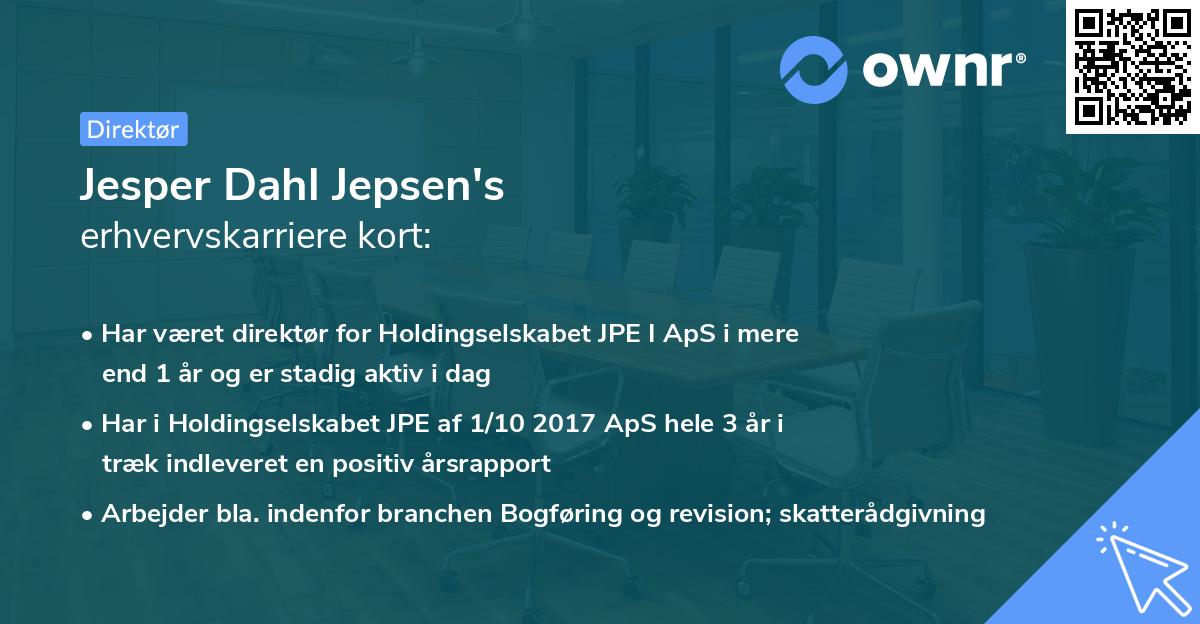 Jesper Dahl Jepsen's erhvervskarriere kort