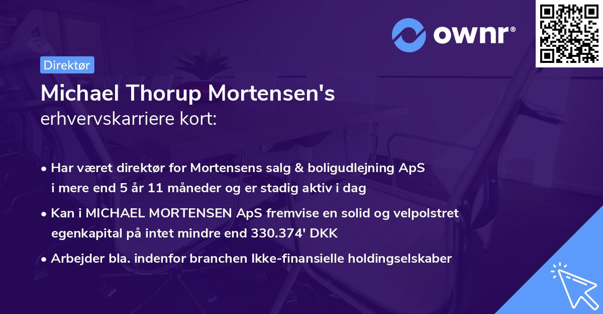Michael Thorup Mortensen's erhvervskarriere kort