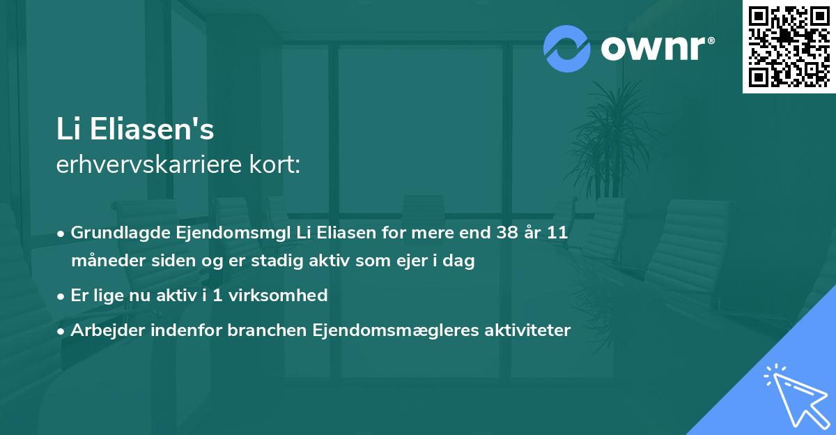 Li Eliasen's erhvervskarriere kort