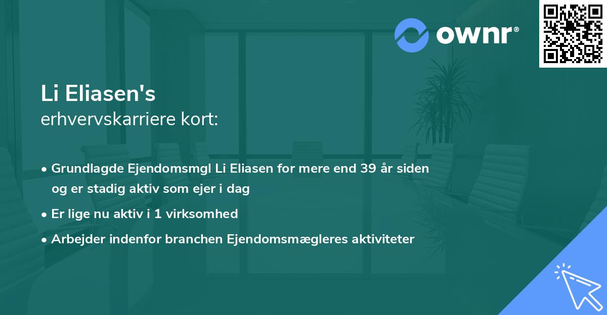 Li Eliasen's erhvervskarriere kort