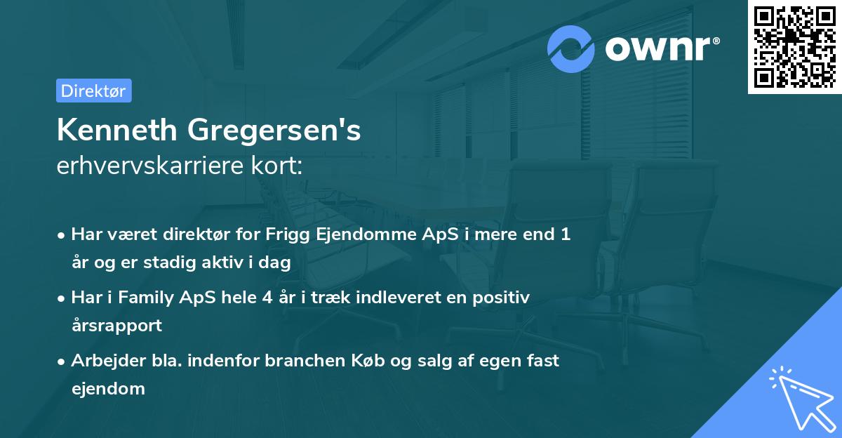 Kenneth Gregersen's erhvervskarriere kort