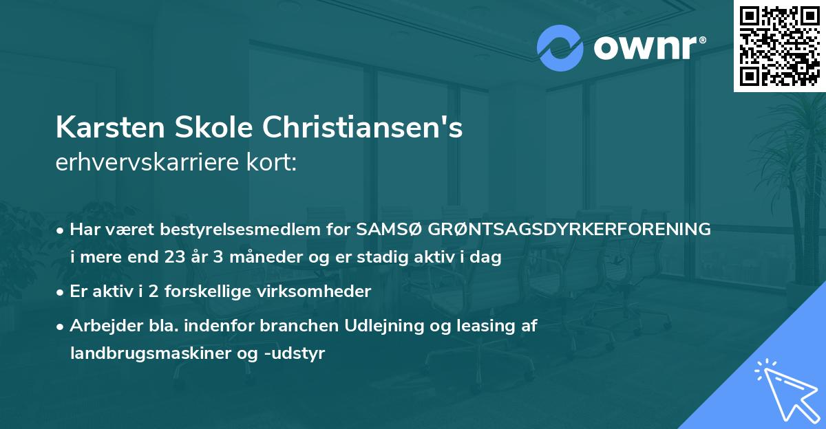 Karsten Skole Christiansen's erhvervskarriere kort