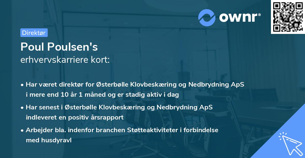 Poul Poulsen's erhvervskarriere kort