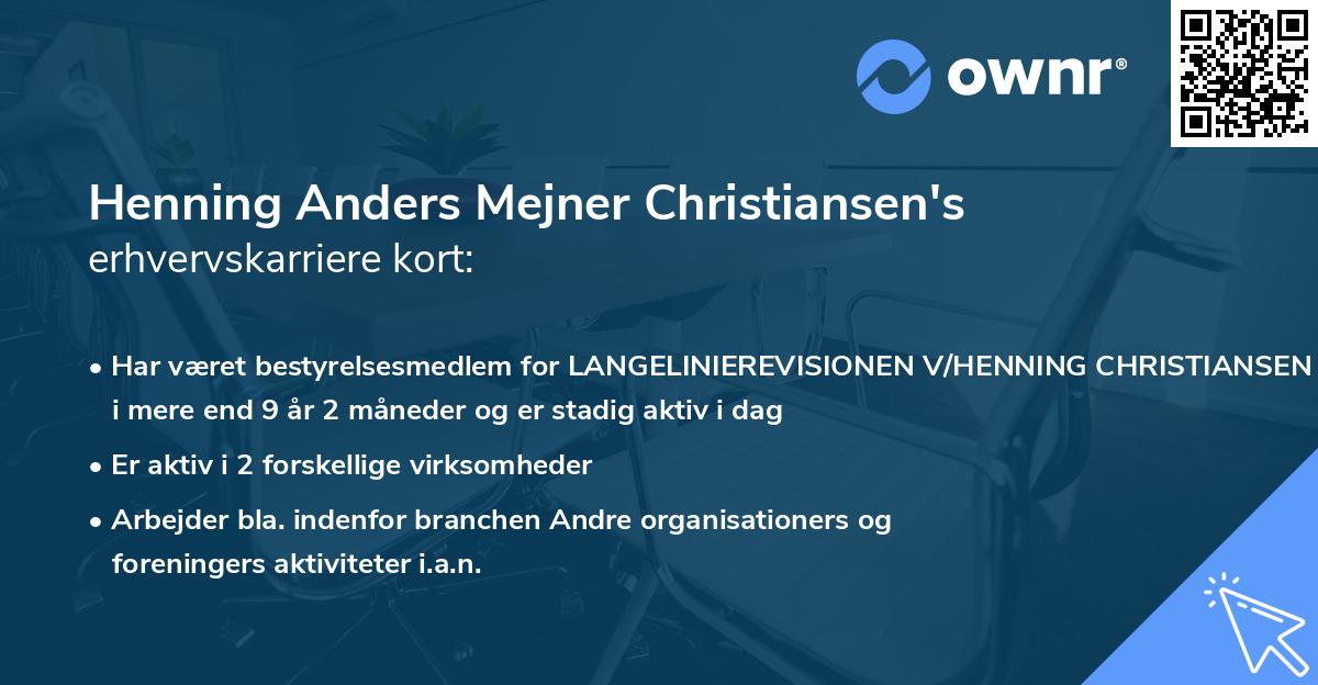 Henning Anders Mejner Christiansen's erhvervskarriere kort