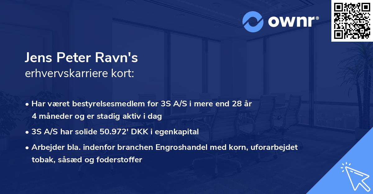 Jens Peter Ravn's erhvervskarriere kort