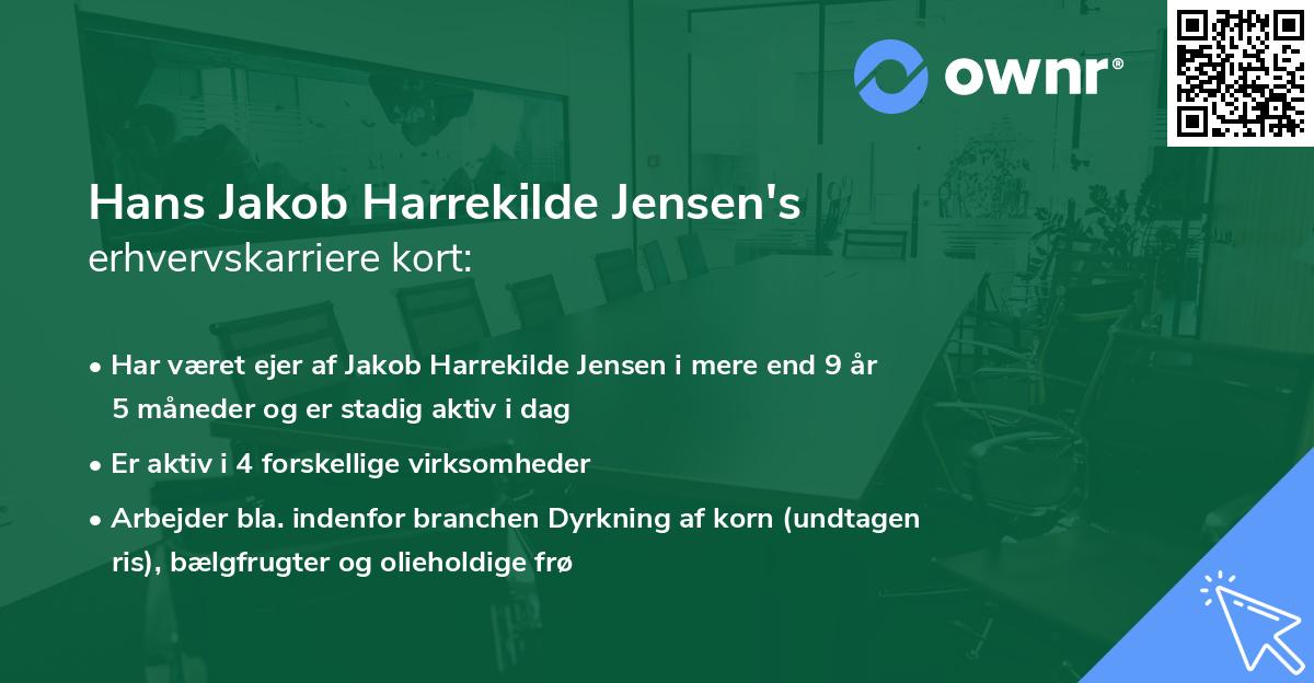 Hans Jakob Harrekilde Jensen's erhvervskarriere kort