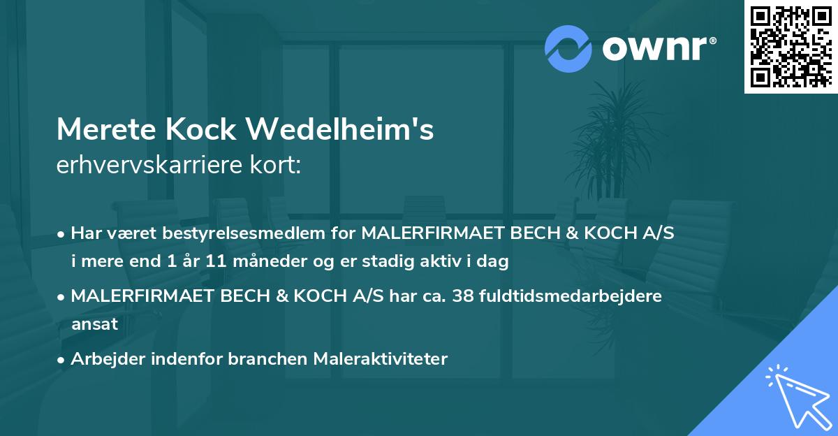 Merete Kock Wedelheim's erhvervskarriere kort