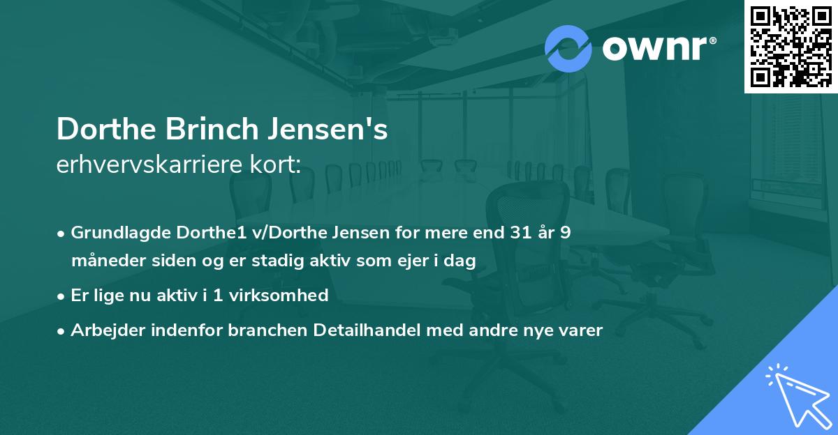 Dorthe Brinch Jensen's erhvervskarriere kort