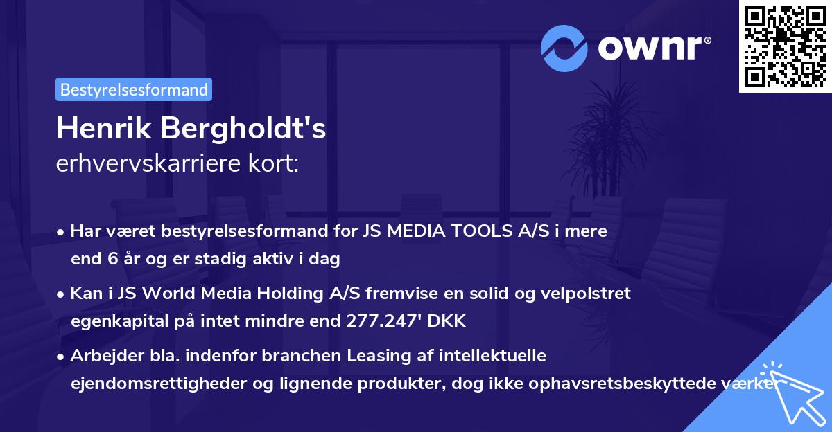 Henrik Bergholdt's erhvervskarriere kort