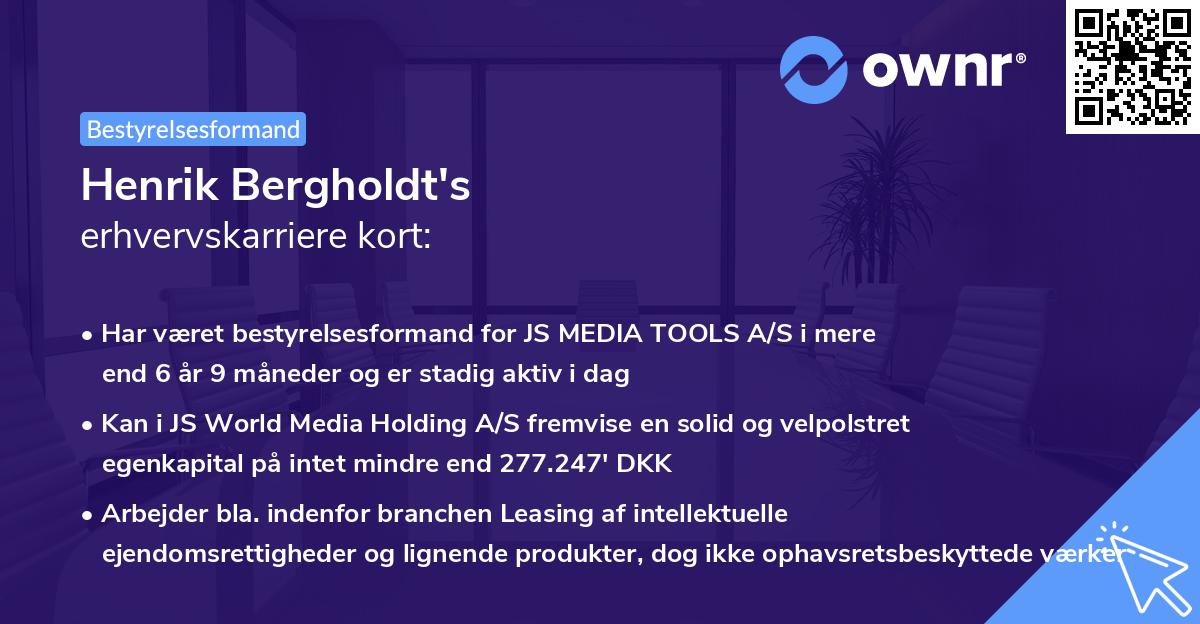 Henrik Bergholdt's erhvervskarriere kort