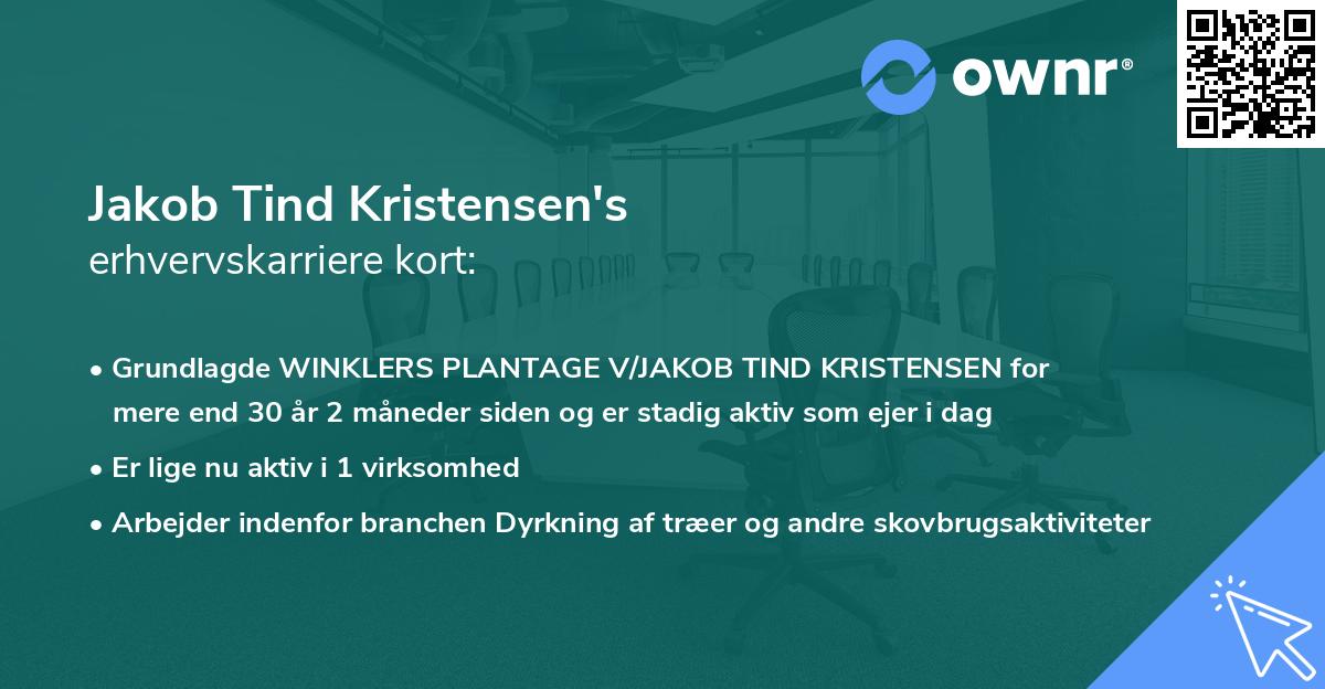 Jakob Tind Kristensen's erhvervskarriere kort