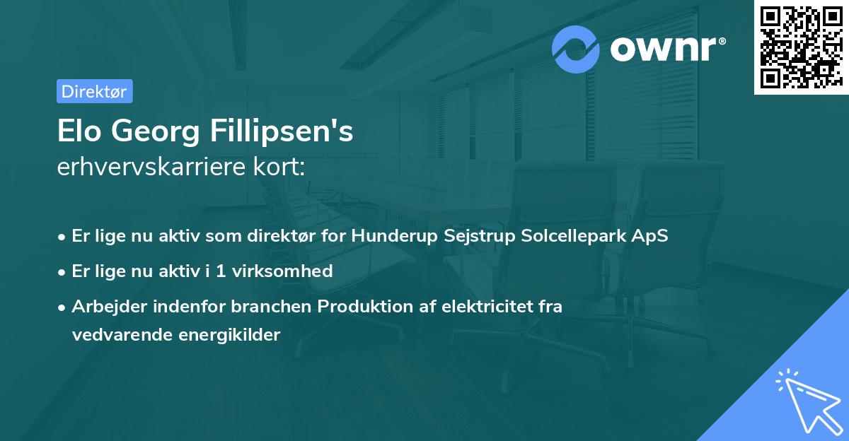 Elo Georg Fillipsen's erhvervskarriere kort