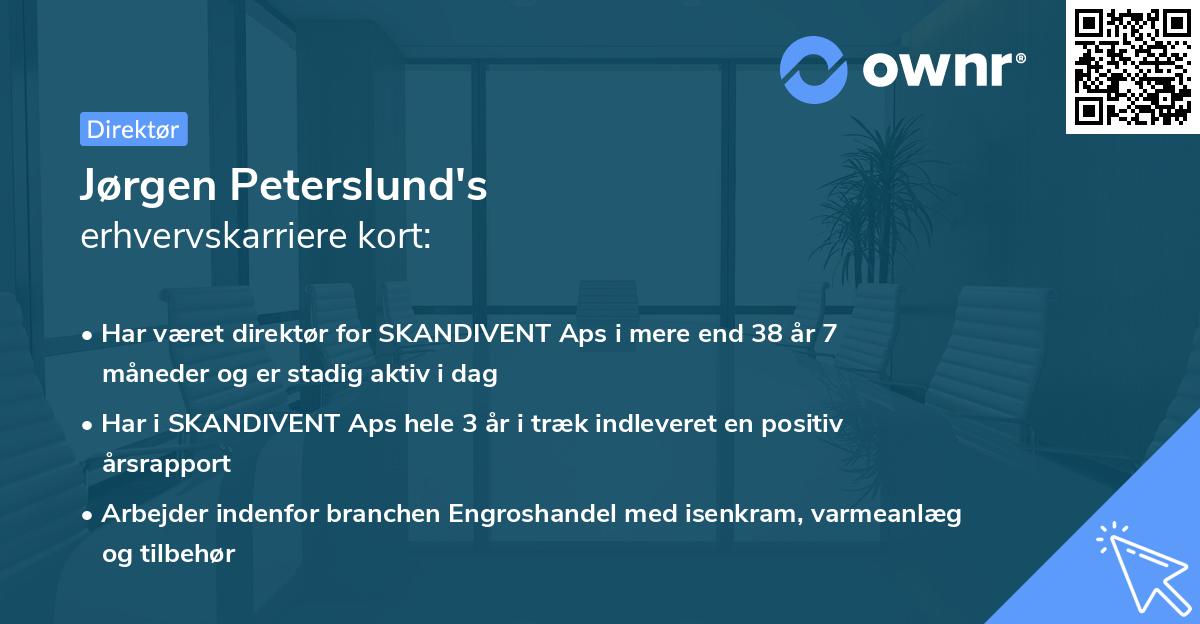 Jørgen Peterslund's erhvervskarriere kort