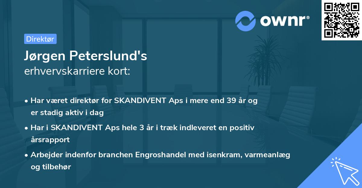 Jørgen Peterslund's erhvervskarriere kort