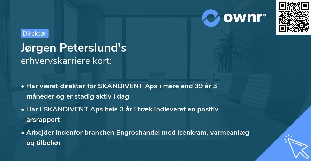 Jørgen Peterslund's erhvervskarriere kort