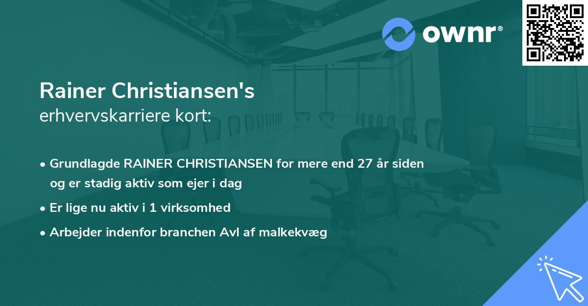 Rainer Christiansen's erhvervskarriere kort