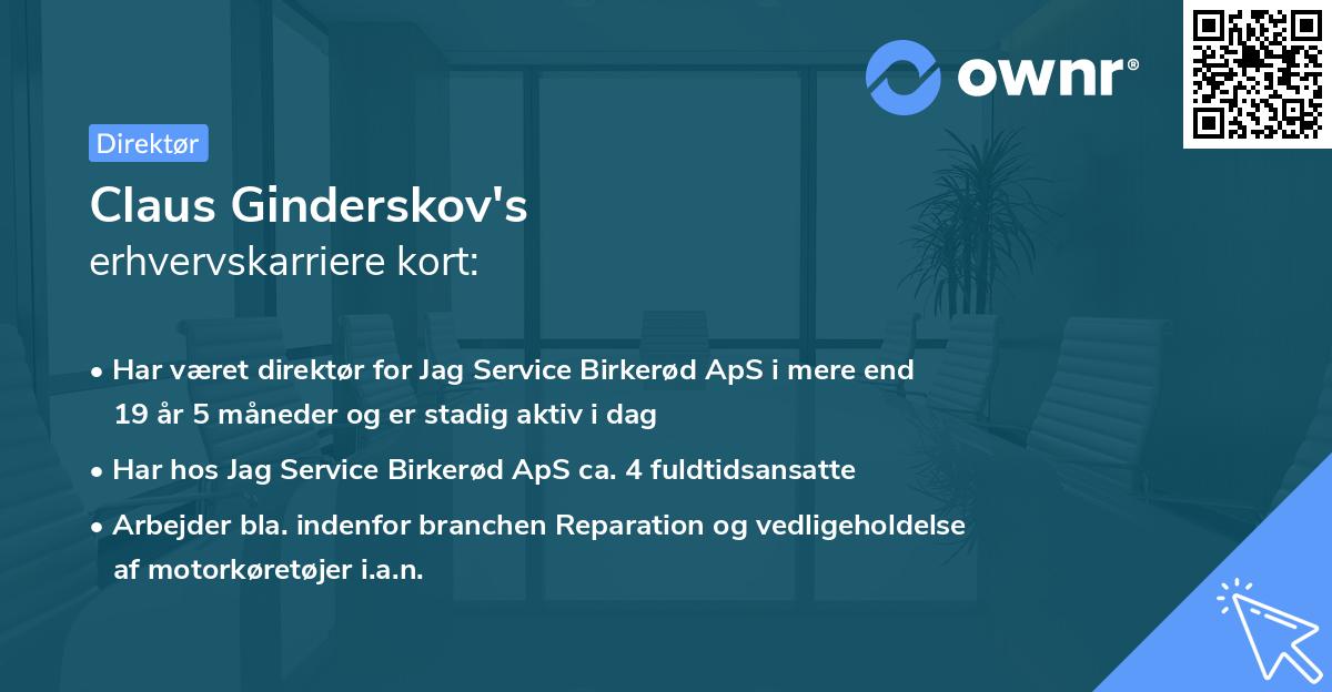 Claus Ginderskov's erhvervskarriere kort