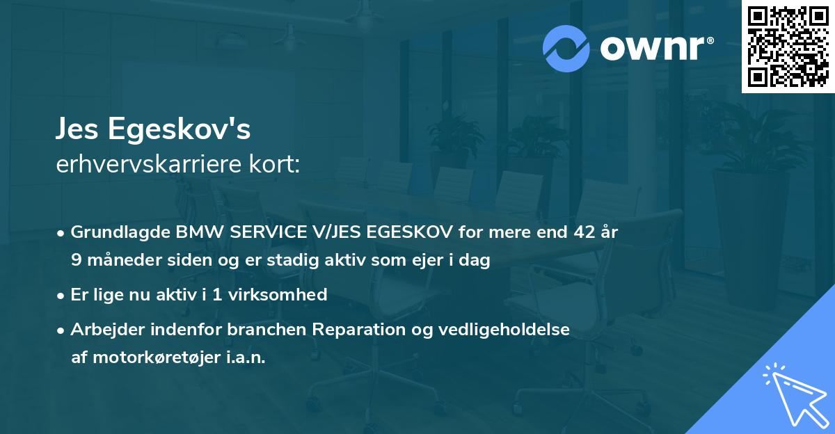 Jes Egeskov's erhvervskarriere kort