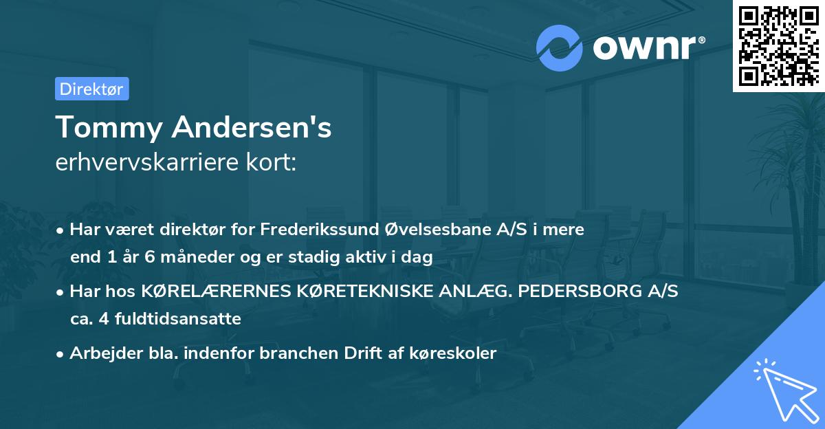 Tommy Andersen's erhvervskarriere kort