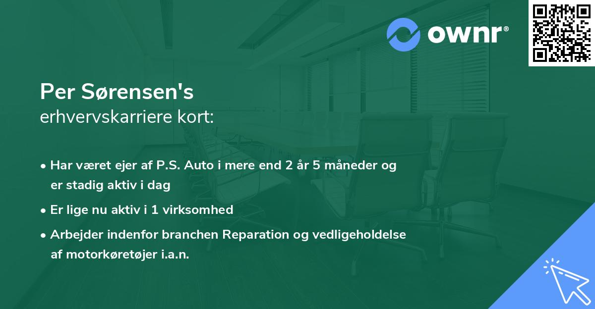 Per Sørensen's erhvervskarriere kort