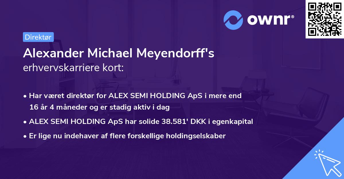 Alexander Michael Meyendorff's erhvervskarriere kort