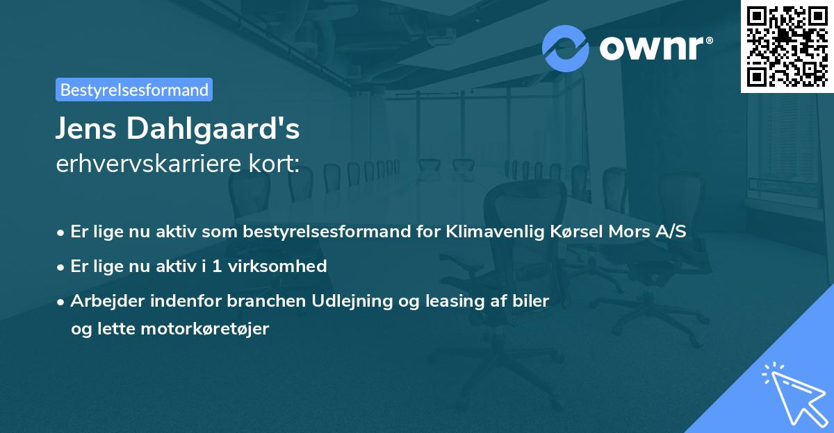 Jens Dahlgaard's erhvervskarriere kort