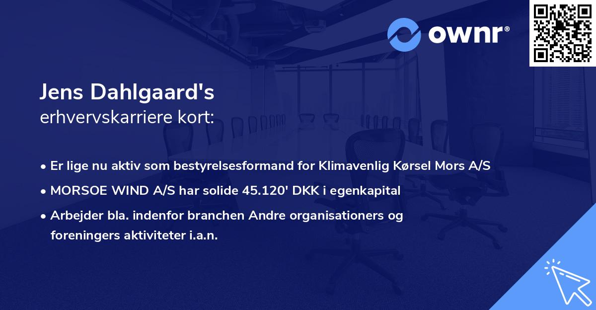 Jens Dahlgaard's erhvervskarriere kort