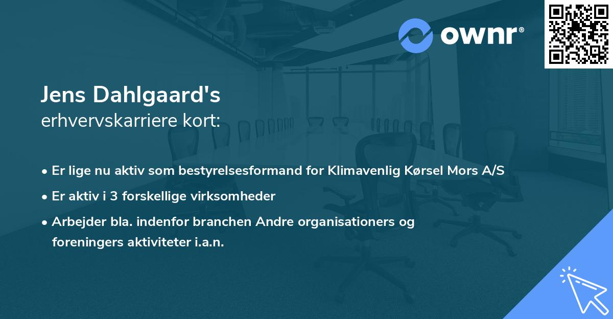 Jens Dahlgaard's erhvervskarriere kort