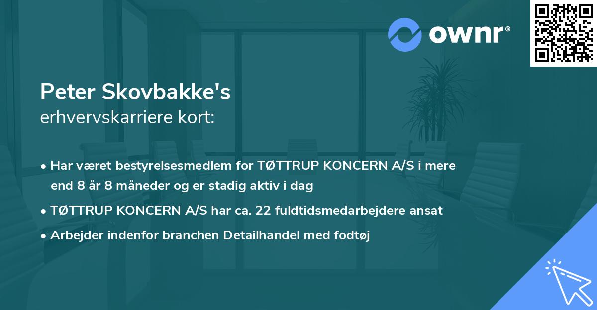 Peter Skovbakke's erhvervskarriere kort