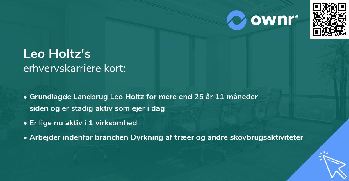 Leo Holtz's erhvervskarriere kort