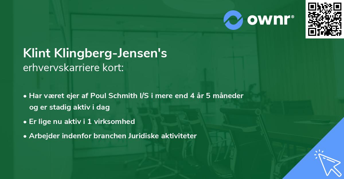 Klint Klingberg-Jensen's erhvervskarriere kort