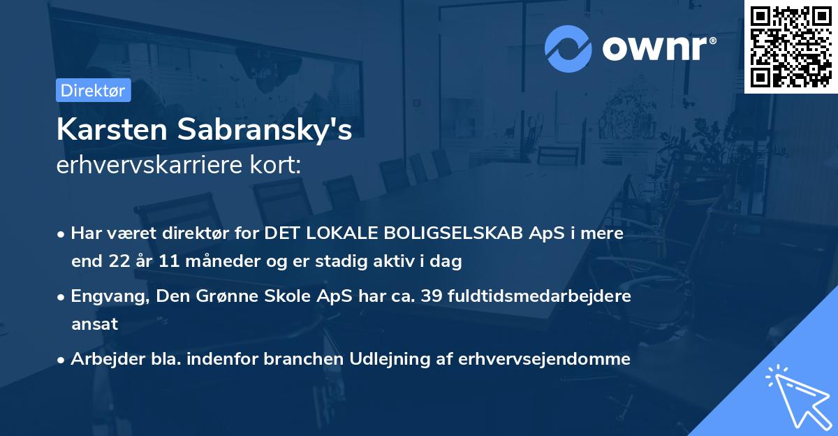 Karsten Sabransky's erhvervskarriere kort