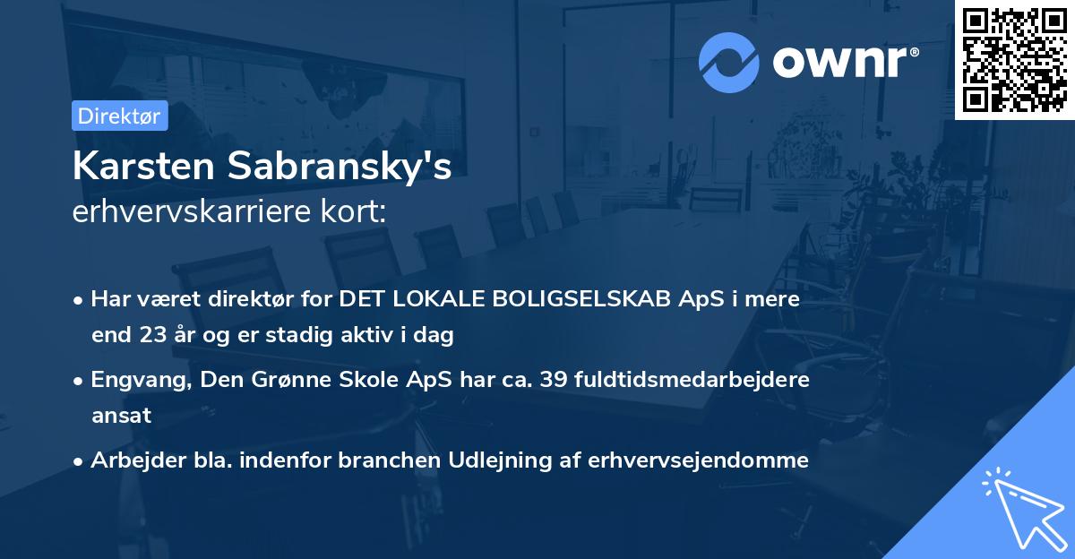Karsten Sabransky's erhvervskarriere kort