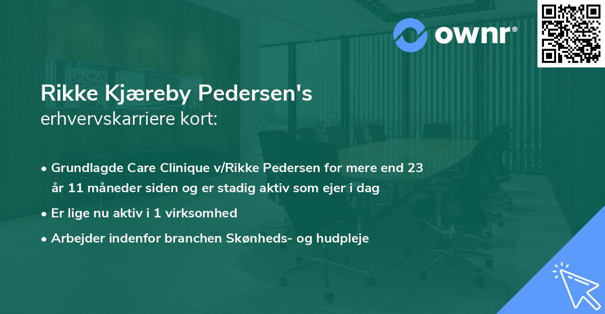 Rikke Kjæreby Pedersen's erhvervskarriere kort