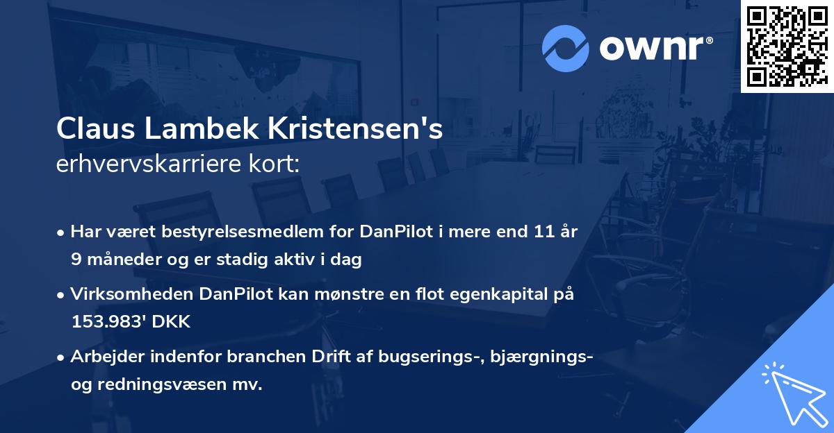 Claus Lambek Kristensen's erhvervskarriere kort
