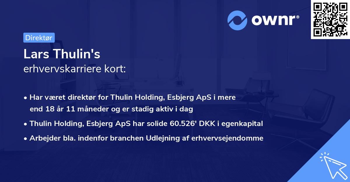 Lars Thulin's erhvervskarriere kort
