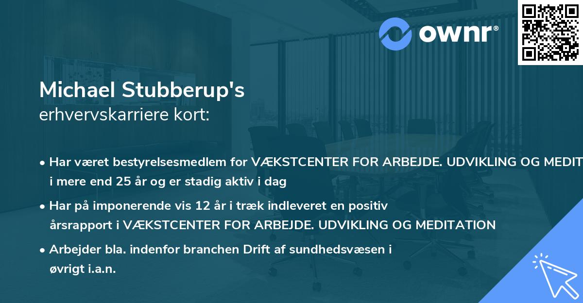 Michael Stubberup's erhvervskarriere kort