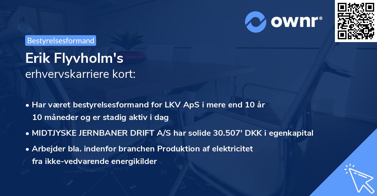 Erik Flyvholm's erhvervskarriere kort